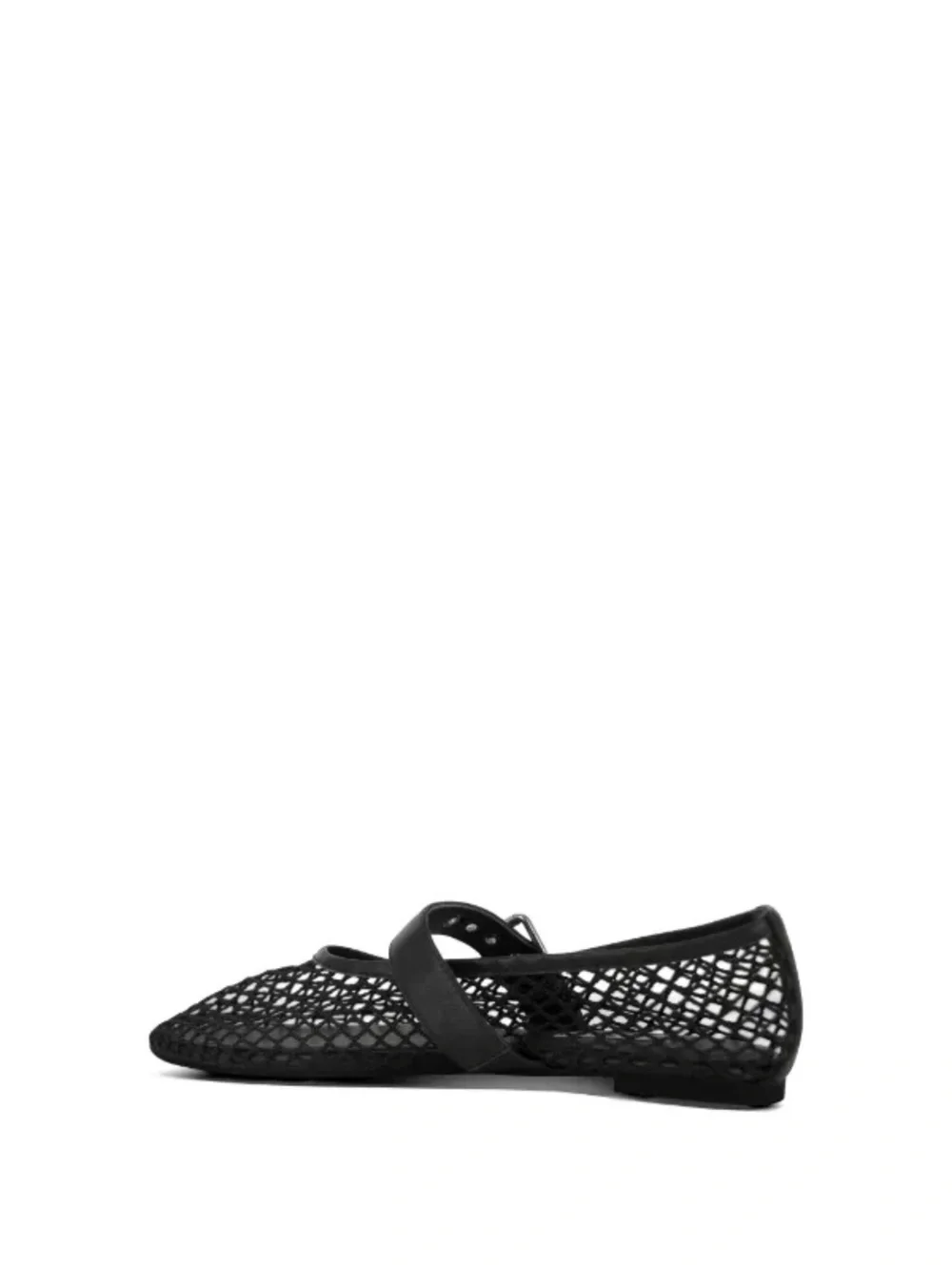 SENSO Black Mesh Mary Jane Ballet Flats with Eyelet Buckle